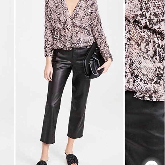 MISA NWT Kesara Blouse in Snake Skin Print With Ruched Long Sleeve Size XS. - Picture 4 of 13